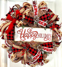 XL Farmhouse Holiday Wreath, Winter Wreath, Buffalo Plaid Decor, front door porch decor