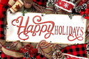 XL Farmhouse Christmas Wreath / Buffalo Plaid Decor