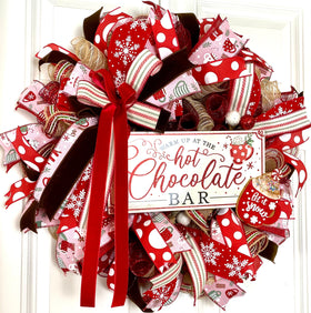 Hot Chocolate Bar Christmas Wreath, Hot Cocoa