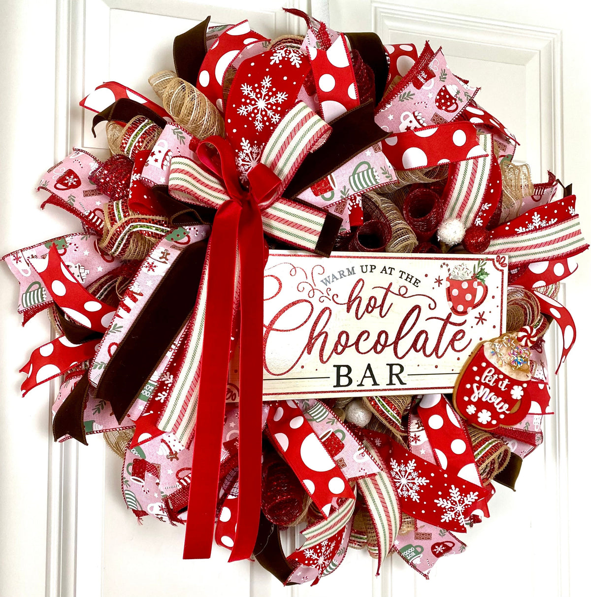 Christmas Wreath, Hot Chocolate Bar Wreath, Hot Cocoa, Winter Decor