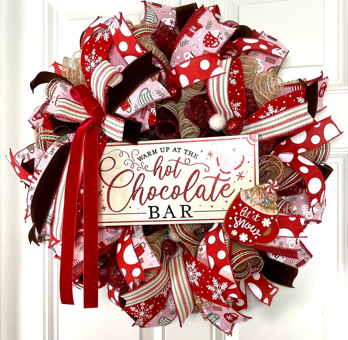 Christmas Wreath, Hot Chocolate Bar Wreath, Hot Cocoa, Winter Decor