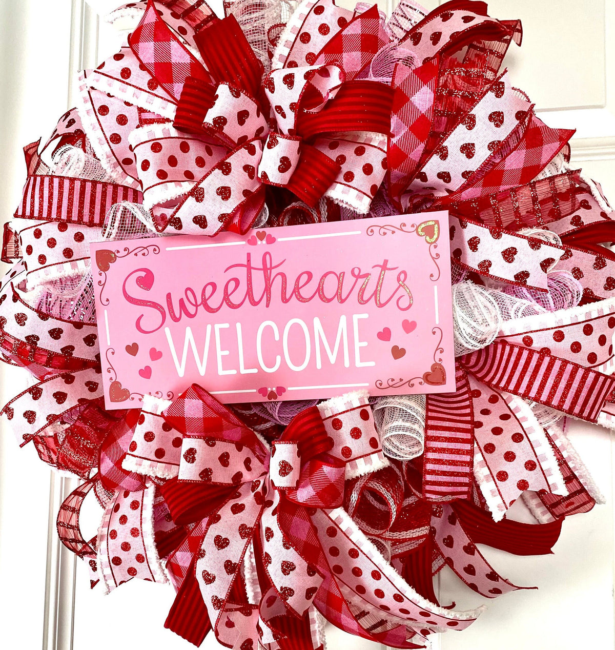 Valentine Day Wreath, Valentine Wreath, Heart Wreath, Pink & Red Wreath, Front Door Valentine Wreath, Double Doors