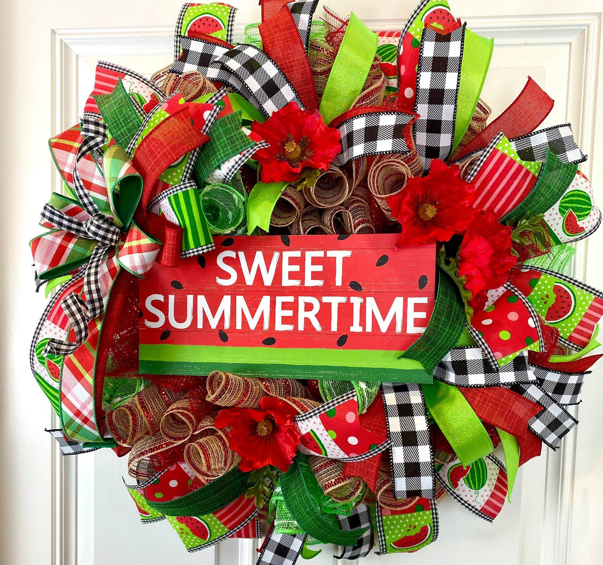 Watermelon Wreath, Summer Front Door Wreath, Kitchen Wreath, Spring Wreath for front door