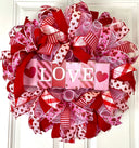 Valentine Wreath, Valentines Day Wreath, Heart Wreath, Pink & Red Wreath, Front Door Valentine Wreath, Double Doors