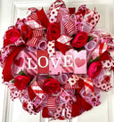 Valentine Wreath, Valentines Day Wreath, Heart Wreath, Pink & Red Wreath, Front Door Valentine Wreath, Double Doors