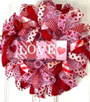 Valentine Wreath, Valentines Day Wreath, Heart Wreath, Pink & Red Wreath, Front Door Valentine Wreath, Double Doors