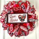 Love Stinks Valentine Wreath: Skunk & Velvet Heart Decor