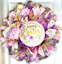 Elegant Easter Tulip Wreath, Spring Floral Decor for front door