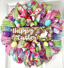 Spring Bunny Wreath, Easter Egg Wreath, Easter Bunny Decor