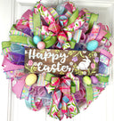 Spring Bunny Wreath, Easter Egg Wreath, Easter Bunny Decor