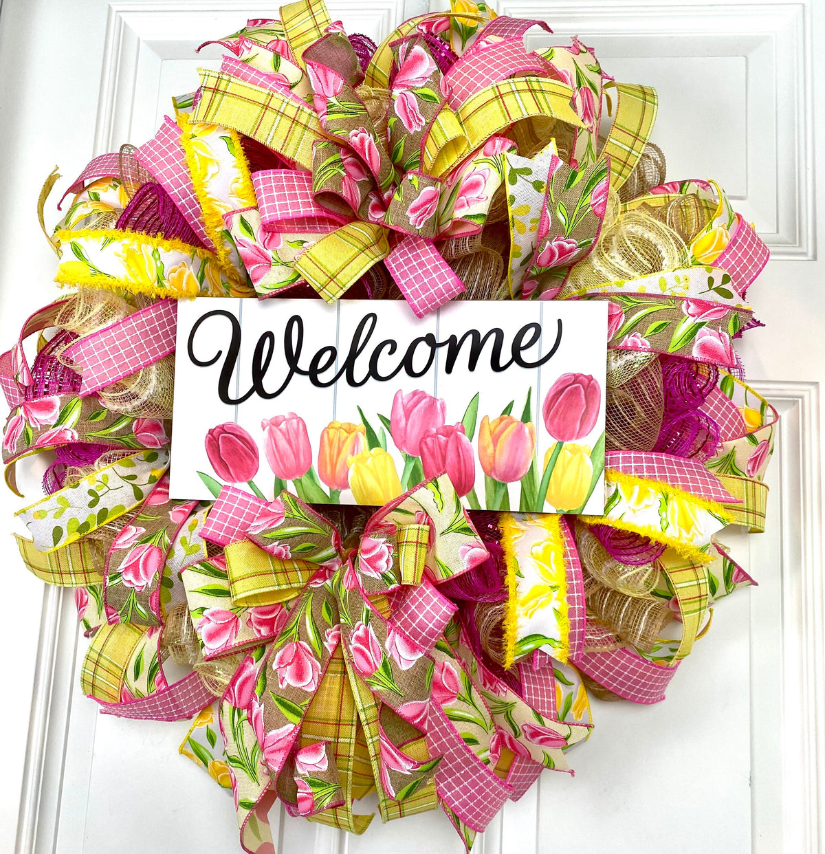 Spring Wreath, Tulip, Summer Everyday Farmhouse Decor, Floral