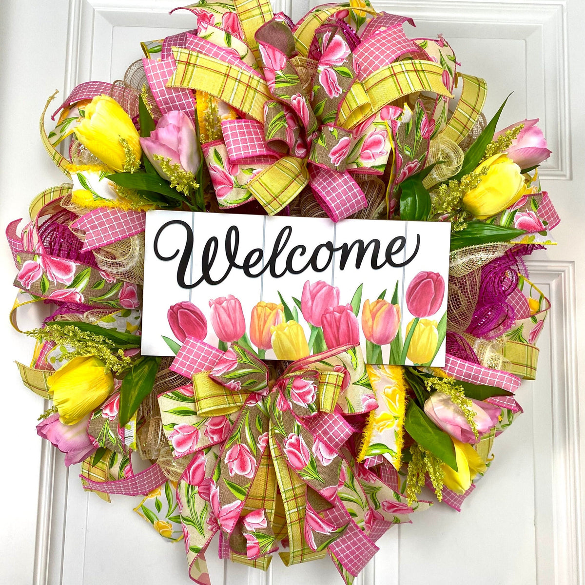 Spring Wreath, Tulip, Summer Everyday Farmhouse Decor, Floral