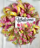 Spring Wreath, Tulip, Summer Everyday Farmhouse Decor, Floral