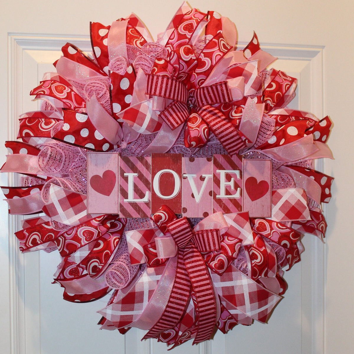 Valentine Day Wreath, Valentine Wreath, Heart Wreath, Pink & Red Wreath, Front Door Valentine Wreath, Double Doors