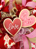 Valentine Wreath, Winter, Cookie Wreath, Conversation Heart Wreath, Pink & Red Wreath, Front Door Valentine Wreath, Double Doors