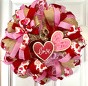 Valentine Wreath, Winter, Cookie Wreath, Conversation Heart Wreath, Pink & Red Wreath, Front Door Valentine Wreath, Double Doors