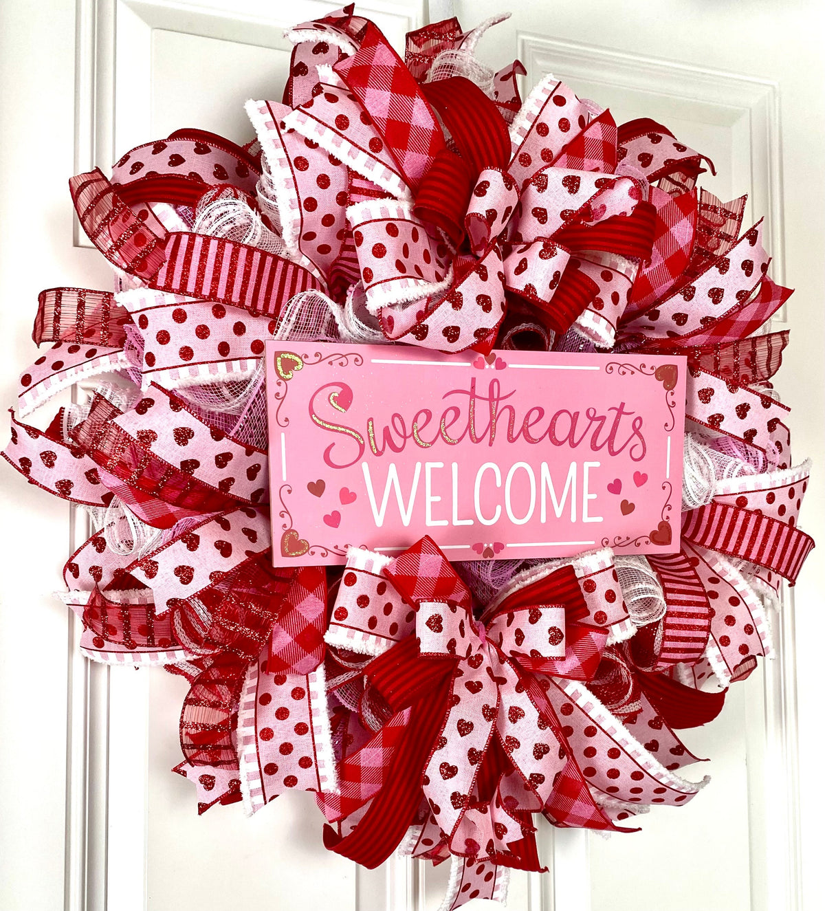 Valentine Day Wreath, Valentine Wreath, Heart Wreath, Pink & Red Wreath, Front Door Valentine Wreath, Double Doors