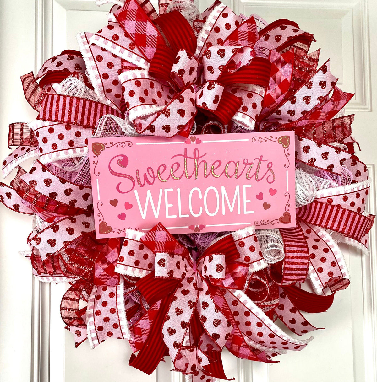 Valentine Day Wreath, Valentine Wreath, Heart Wreath, Pink & Red Wreath, Front Door Valentine Wreath, Double Doors