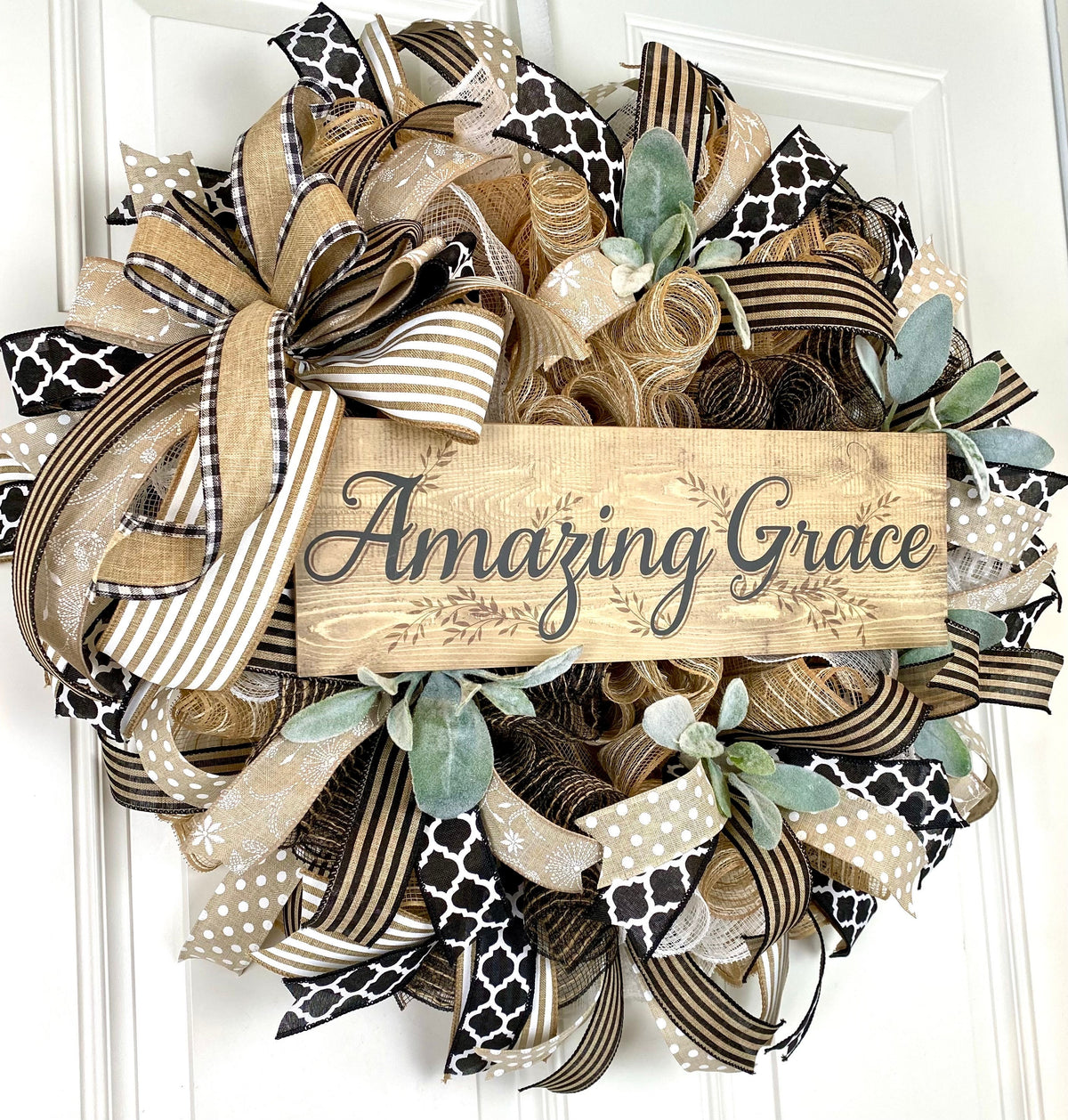 Farmhouse Wreath, Church, Amazing Grace Christian Decor, Summer Wreath Front Door, Farmhouse All Season Wreath, Summer