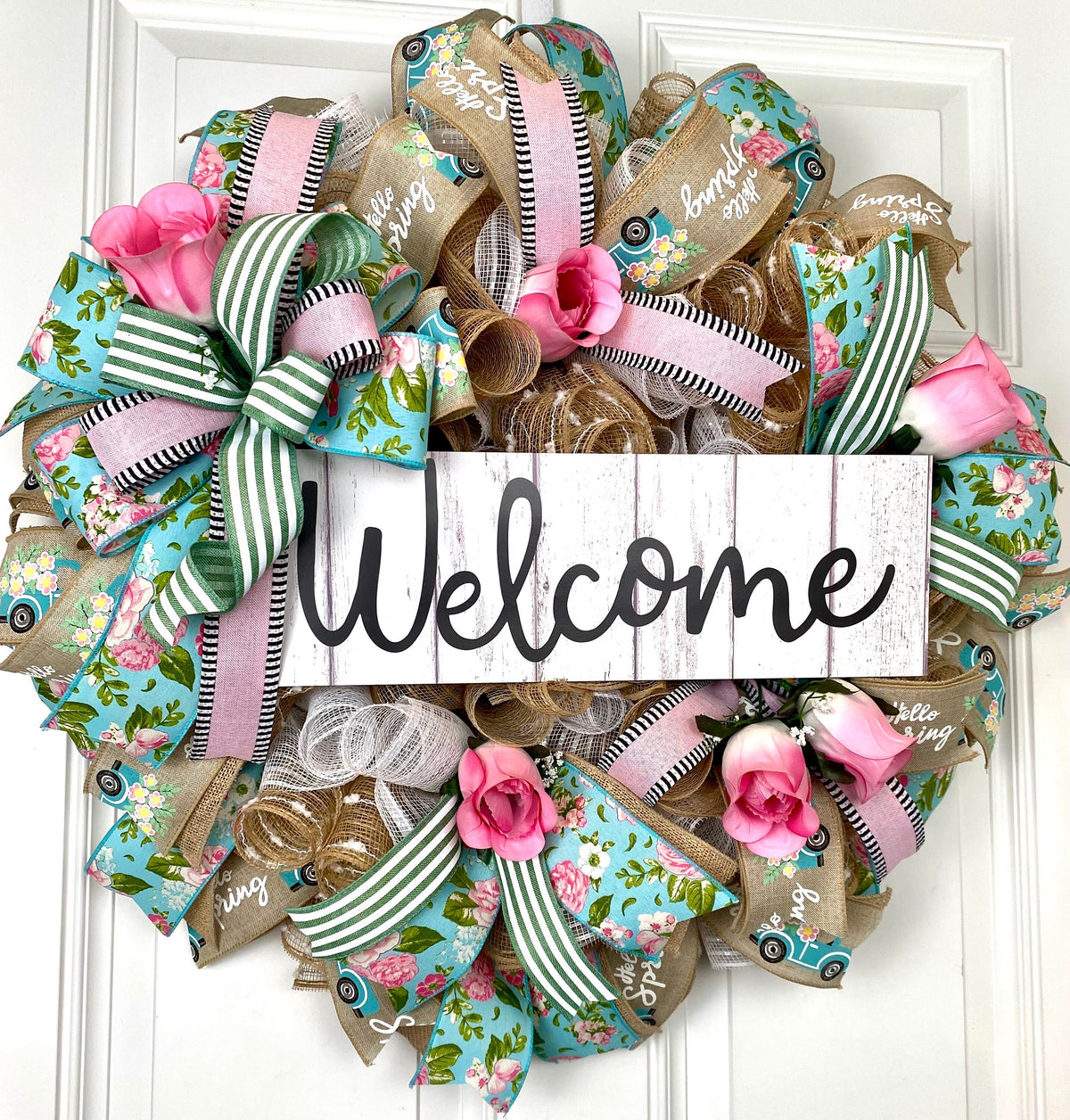 Everyday Farmhouse Pink RoseBud Wreath