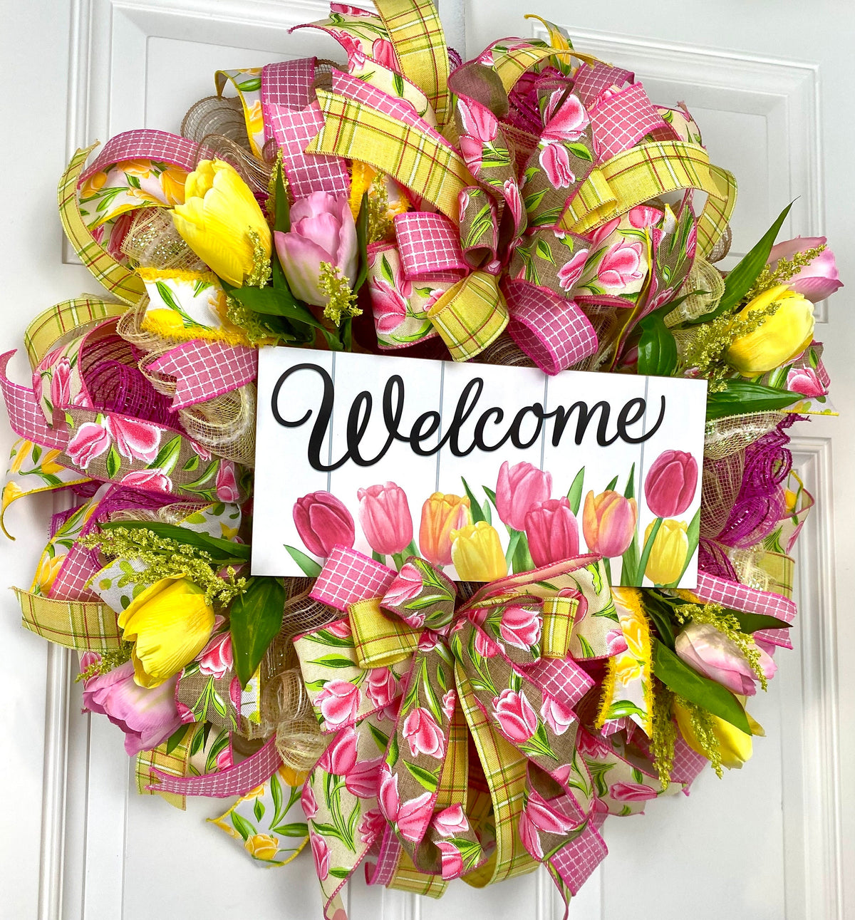 Spring Wreath, Tulip, Summer Everyday Farmhouse Decor, Floral