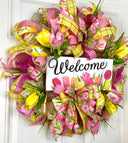 Spring Wreath, Tulip, Summer Everyday Farmhouse Decor, Floral