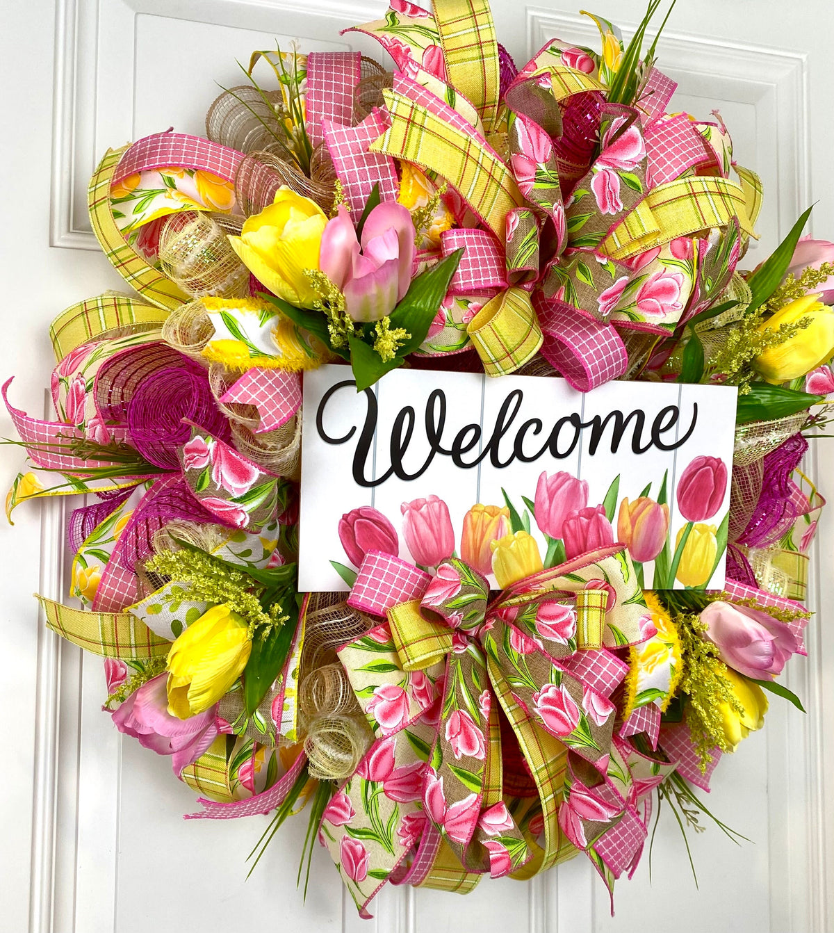 Spring Wreath, Tulip, Summer Everyday Farmhouse Decor, Floral
