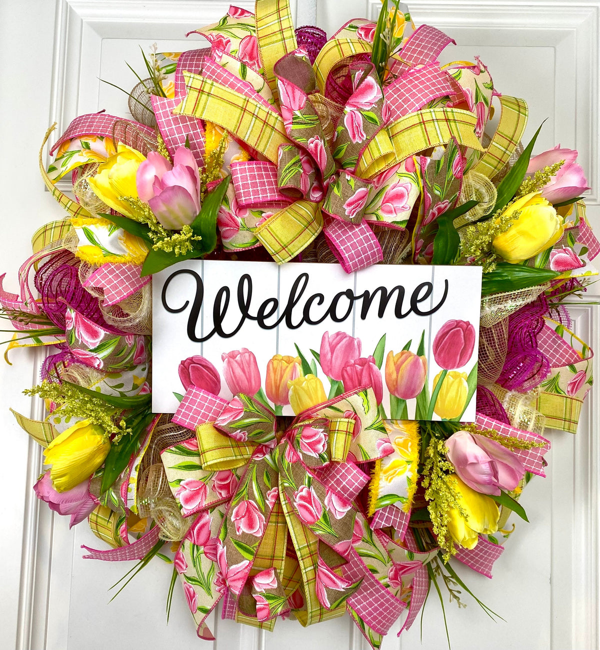 Spring Wreath, Tulip, Summer Everyday Farmhouse Decor, Floral