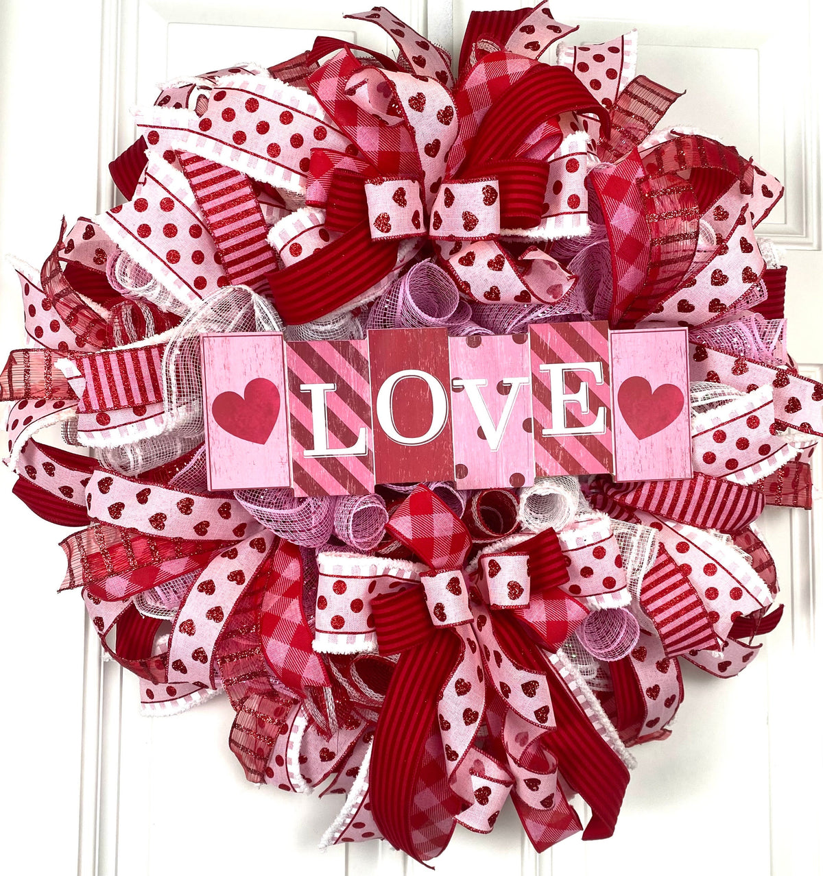 Valentine Day Wreath, Valentine Wreath, Heart Wreath, Pink & Red Wreath, Front Door Valentine Wreath, Double Doors