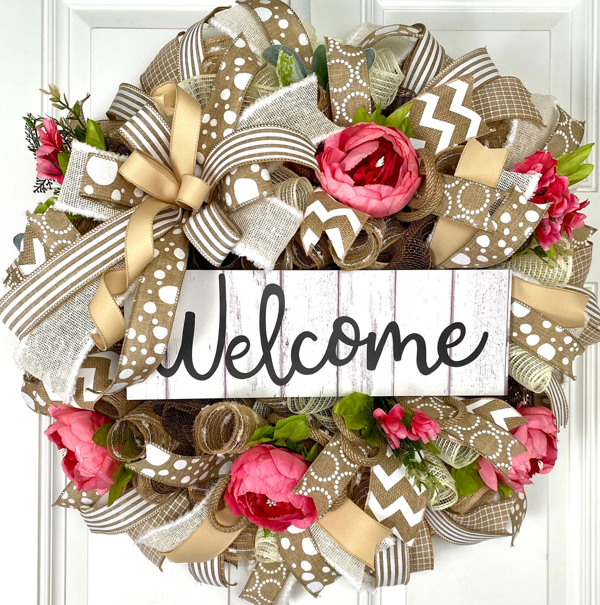 Neutral Everyday Farmhouse Wreath / with options