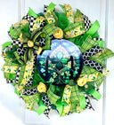 Faux Green Stained Glass St Patricks Day Wreath