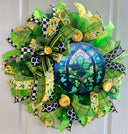 Faux Green Stained Glass St Patricks Day Wreath