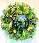 Faux Green Stained Glass St Patricks Day Wreath
