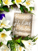 Easter Wreath, Cross, Lillies, Spring Floral Swag, wreath for front door