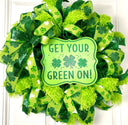 St Patricks Day Wreath, Furry Leprechaun Irish Wreath