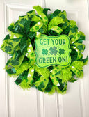 St Patricks Day Wreath, Furry Leprechaun Irish Wreath