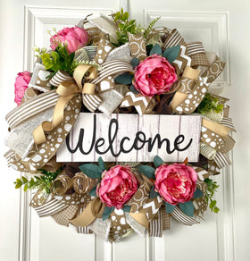 Everyday Wreath / Peony Farmhouse Wreath