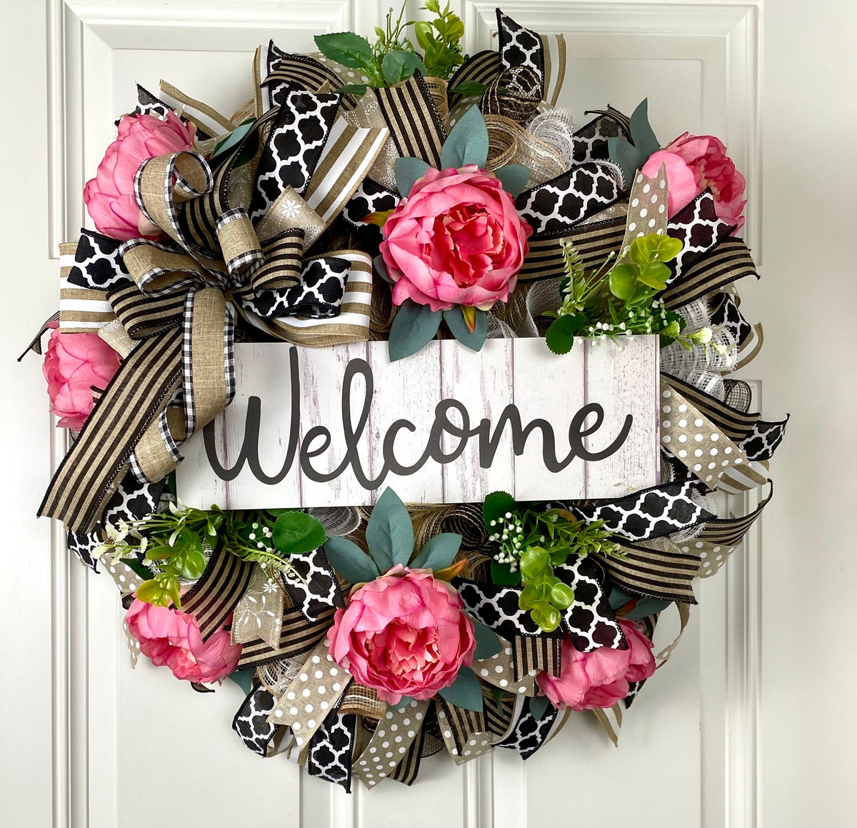 Deluxe Peony Wreath / Everyday Wreath with color options