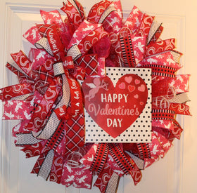 Valentine Wreath, Cupid, Heart Wreath, Valentine Wreath for front door, Double Doors