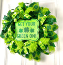 St Patricks Day Wreath, Furry Leprechaun Irish Wreath