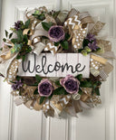 Neutral Everyday Farmhouse Lavender Peony Wreath