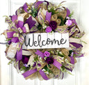 Purple Everyday Wreath, Farmhouse Wreath for Every Season, Spring Wreath, Summer Deco Mesh, color options available