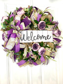 Purple Everyday Wreath, Farmhouse Wreath for Every Season, Spring Wreath, Summer Deco Mesh, color options available