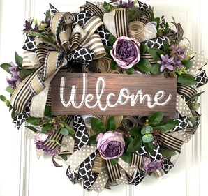 Deluxe Peony Wreath / Everyday Wreath with color options