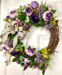 Lavender Peony Wreath: French Country Farmhouse Decor