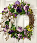 Lavender Peony Wreath: French Country Farmhouse Decor