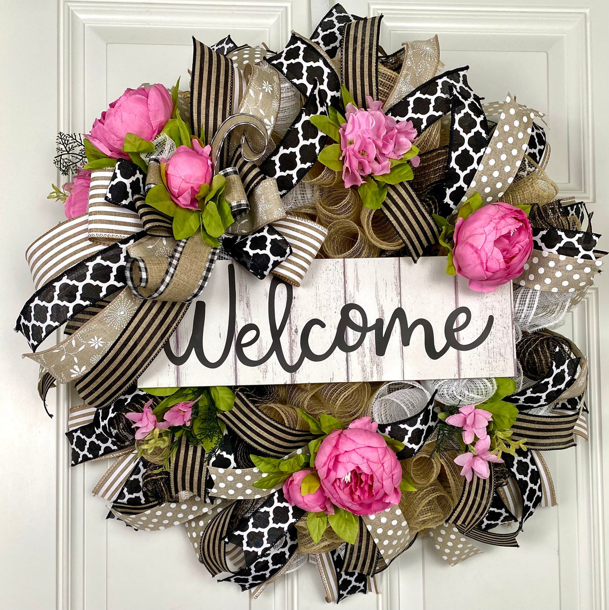 Summer Everyday Wreath Front Door, Peony Wreath, Farmhouse Wreath, Spring Wreath, Summer Deco Mesh, color options available