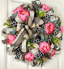 Everyday Wreath Front Door, Peony Wreath, Farmhouse Wreath for Every Season, Spring Wreath, Summer Deco Mesh, color options available