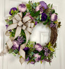 Lavender Peony Wreath: French Country Farmhouse Decor