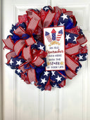 Firecracker Patriotic Wreath: Red, White, and Blue Decor
